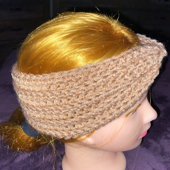 Crocheted headband/warmer in color Tan - Picture 2 of 3